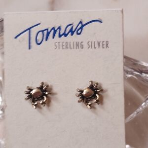 NWT Tomas Sterling Silver Crab Studs, Tiny Pierced Earrings